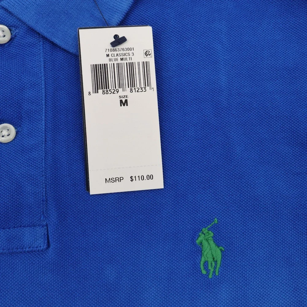 NEW Polo Ralph Lauren Classic Fit Blue Multi Tie Dye Polo‎ Shirt  Ombre Medium